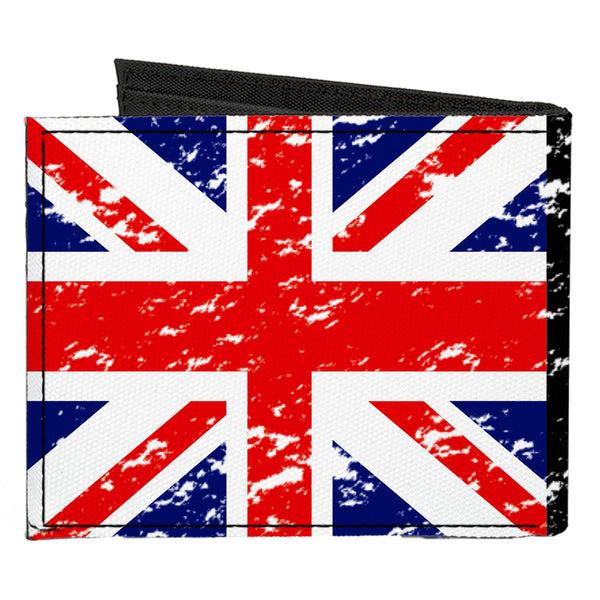 Buckle-Down Canvas Bi-Fold Wallet - United Kingdom Flags Weathered
