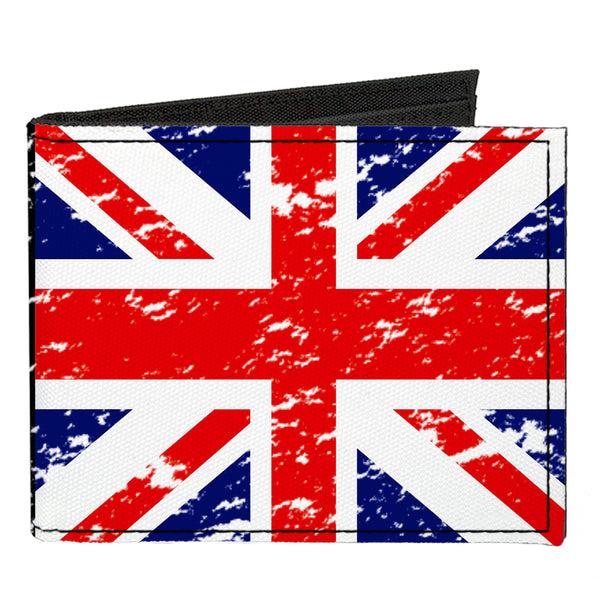 Buckle-Down Canvas Bi-Fold Wallet - United Kingdom Flags Weathered