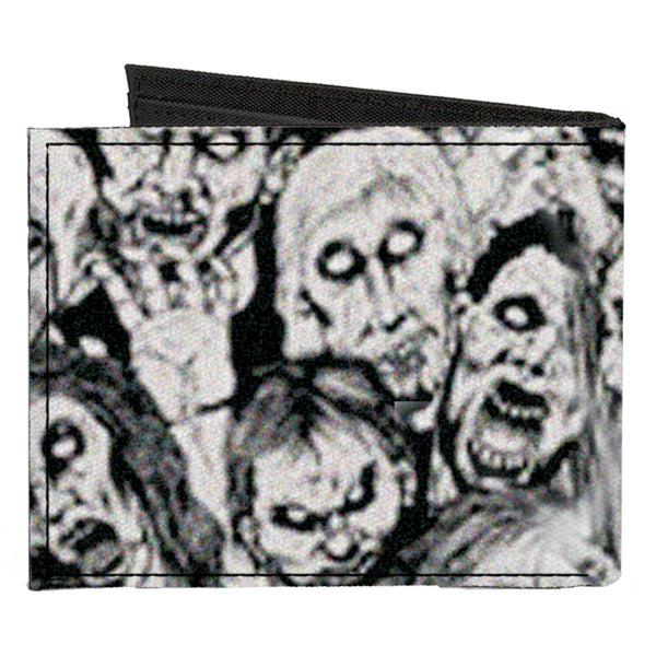 Buckle-Down Canvas Bi-Fold Wallet - Zombie Skulls Sketch