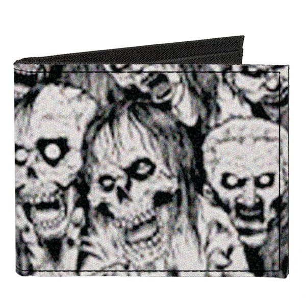 Buckle-Down Canvas Bi-Fold Wallet - Zombie Skulls Sketch