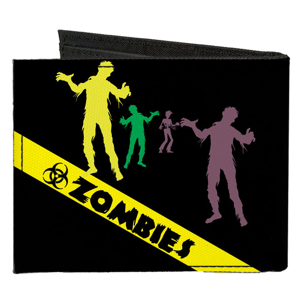 Buckle-Down Canvas Bi-Fold Wallet - Zombies Biohazard Black Yellow Green