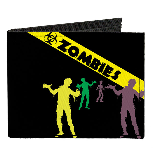 Buckle-Down Canvas Bi-Fold Wallet - Zombies Biohazard Black Yellow Green