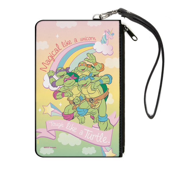 Buckle-Down Canvas Zipper Wallet - LARGE - Classic TMNT Turtles Pose19 MAGICAL LIKE A UNICORN-TOUGH LIKE A TURTLE Multi Pastel