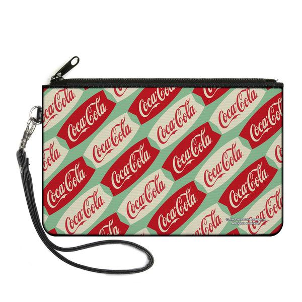 Buckle-Down Canvas Zipper Wallet - LARGE - Coca-Cola Script Marquee Logo Green/Red/White