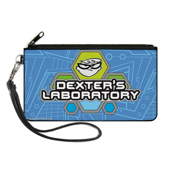 Buckle-Down Canvas Zipper Wallet - LARGE - DEXTER'S LABORATORY Title Logo and Dexter Pose Blues