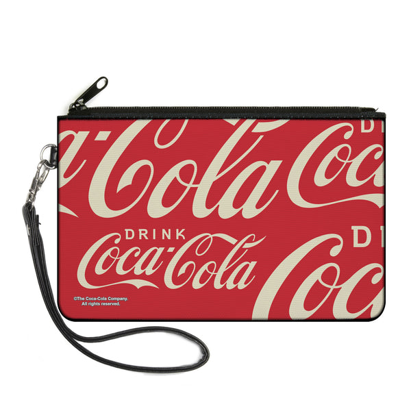 Buckle-Down Canvas Zipper Wallet - LARGE - DRINK COCA-COLA Close-Up Red/White