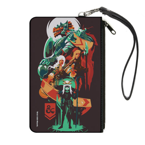 Buckle-Down Canvas Zipper Wallet - LARGE - Dungeons and Dragons Character Collage Brown/Multi Color
