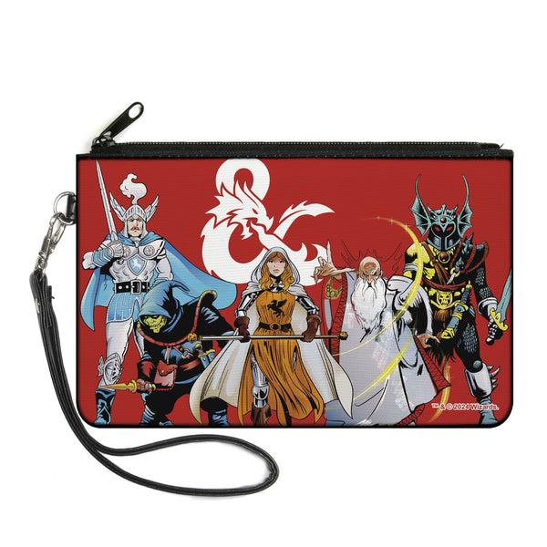 Buckle-Down Canvas Zipper Wallet - LARGE - Dungeons & Dragons Five Action Figure Group Pose Red