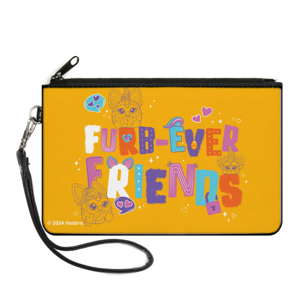Buckle-Down Canvas Zipper Wallet - LARGE - Furby FURB-EVER FRIENDS Group Pose Orange/Multi Color