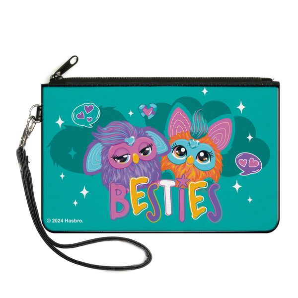 Buckle-Down Canvas Zipper Wallet - LARGE - Furby Purple and Orange Furby BESTIES Pose Teal