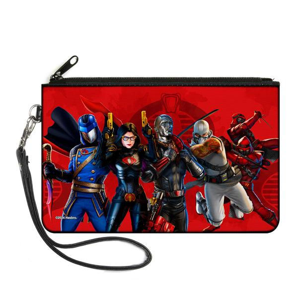 Buckle-Down Canvas Zipper Wallet - LARGE - GI Joe COBRA Agents Group Pose and Logo Reds