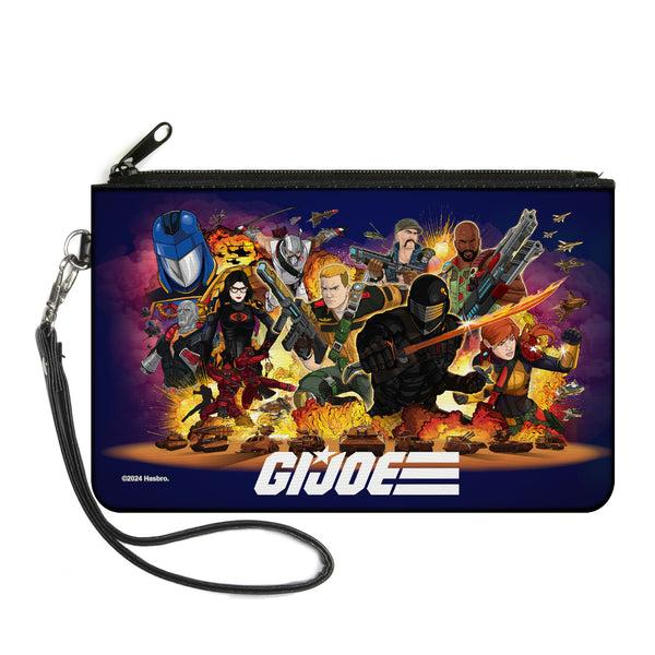 Buckle-Down Canvas Zipper Wallet - LARGE - GI Joe Universe Agents Explosion Group Pose and Logo Blue