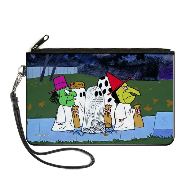Buckle-Down Canvas Zipper Wallet - LARGE - Peanuts Gang Halloween Trick or Treat Group Pose