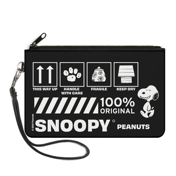 Buckle-Down Canvas Zipper Wallet - LARGE - Peanuts SNOOPY Care Symbols 100% ORIGINAL Black/White
