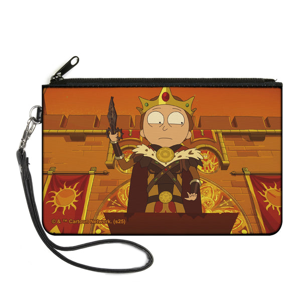 Buckle-Down Canvas Zipper Wallet - LARGE - Rick and Morty King Mortaniel Sword Scene