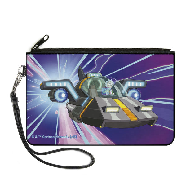 Buckle-Down Canvas Zipper Wallet - LARGE - Rick and Morty Rick Space Cruiser Pose Blues