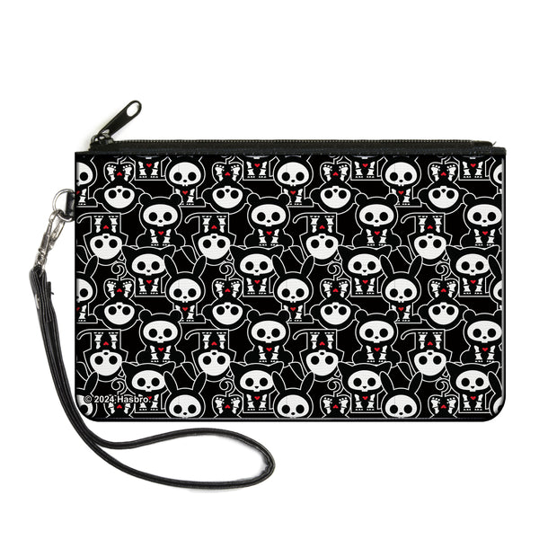 Buckle-Down Canvas Zipper Wallet - LARGE - Skelanimals Animal Flip Poses Stacked Black/White/Red