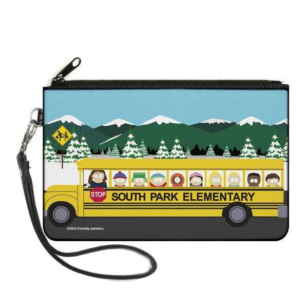 Buckle-Down Canvas Zipper Wallet - LARGE - SOUTH PARK ELEMENTARY School Bus Group Pose Mountain Scene