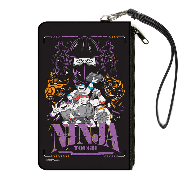 Buckle-Down Canvas Zipper Wallet - LARGE - Teenage Mutant Ninja Turtles NINJA TOUGH Group Pose and Enemies Black/Multi Color