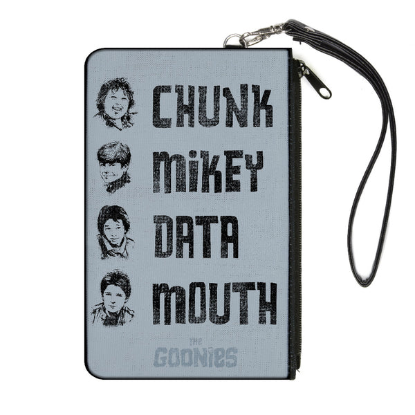 Buckle-Down Canvas Zipper Wallet - LARGE - The Goonies CHUNK-MIKEY-DATA-MOUTH Poses Periwinkle/Black