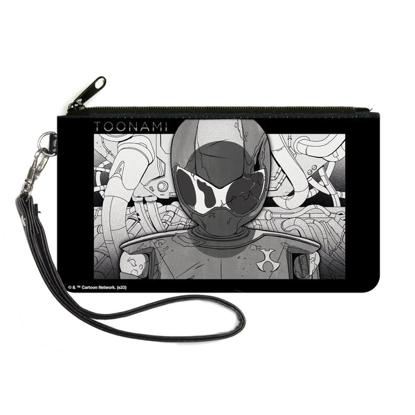 Buckle-Down Canvas Zipper Wallet - LARGE - TOONAMI Robot TOM Sketch Pose Black/Grays
