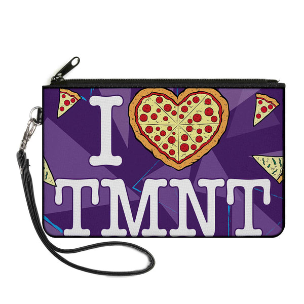 Buckle-Down Canvas Zipper Wallet - SMALL - Classic TMNT Turtles Pose18 Eating Pizza GOT PIZZA? Pepperoni Pizza Gold Red