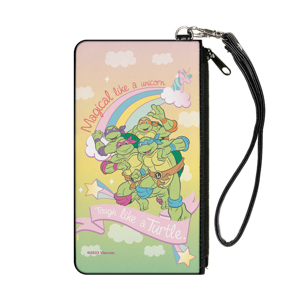 Buckle-Down Canvas Zipper Wallet - SMALL - Classic TMNT Turtles Pose19 MAGICAL LIKE A UNICORN-TOUGH LIKE A TURTLE Multi Pastel