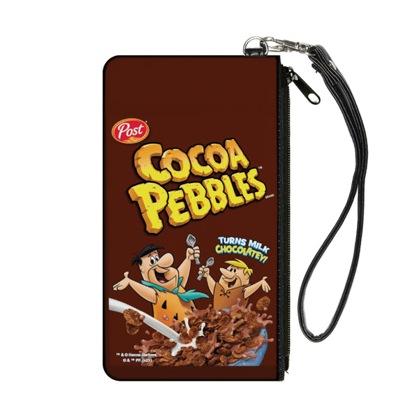 Buckle-Down Canvas Zipper Wallet - SMALL - COCOA PEBBLES Fred Flintstone and Barney Rubble Cereal Box Replica Brown