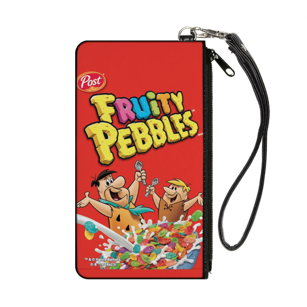 Buckle-Down Canvas Zipper Wallet - SMALL - FRUITY PEBBLES Fred Flintstone and Barney Rubble Cereal Box Replica Bright Red