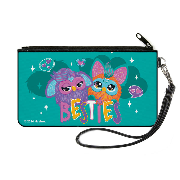 Buckle-Down Canvas Zipper Wallet - SMALL - Furby Purple and Orange Furby BESTIES Pose Teal