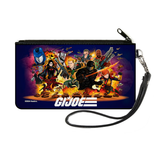 Buckle-Down Canvas Zipper Wallet - SMALL - GI Joe Universe Agents Explosion Group Pose and Logo Blue