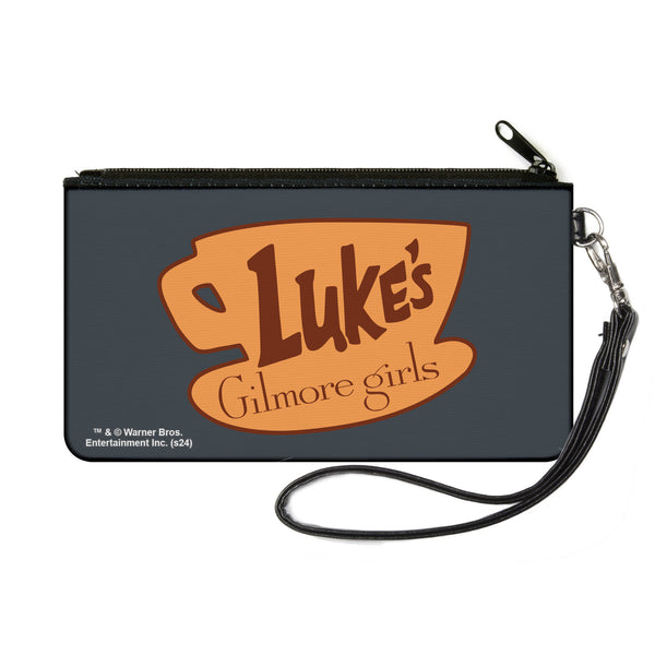 Buckle-Down Canvas Zipper Wallet - SMALL - GILMORE GIRLS LUKE'S Coffee Cup Icon Gray/Browns