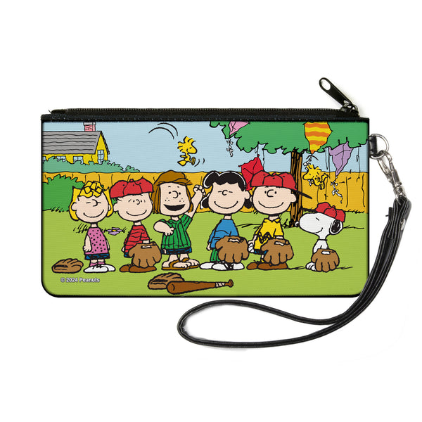 Buckle-Down Canvas Zipper Wallet - SMALL - Peanuts Gang Backyard Baseball Group Pose