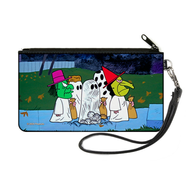 Buckle-Down Canvas Zipper Wallet - SMALL - Peanuts Gang Halloween Trick or Treat Group Pose