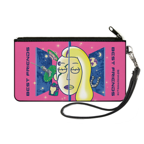 Buckle-Down Canvas Zipper Wallet - SMALL - Rick and Morty Space Beth and Beth Smith BEST FRIENDS Pink/Blues