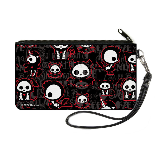 Buckle-Down Canvas Zipper Wallet - SMALL - Skelanimals Character Collage Black/Gray/Red/White