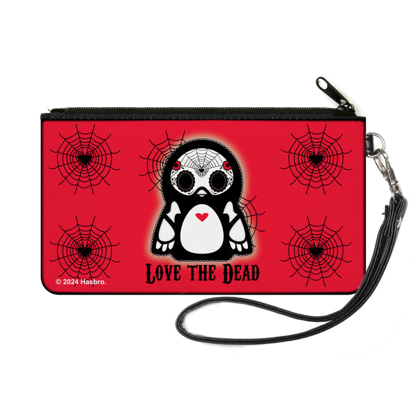 Buckle-Down Canvas Zipper Wallet - SMALL - Skelanimals Pen the Penguin LOVE THE DEAD Pose Red/Black/White