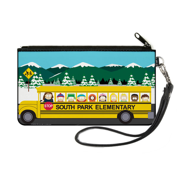 Buckle-Down Canvas Zipper Wallet - SMALL - SOUTH PARK ELEMENTARY School Bus Group Pose Mountain Scene