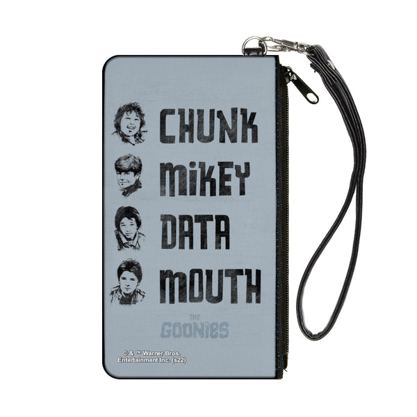 Buckle-Down Canvas Zipper Wallet - SMALL - The Goonies CHUNK-MIKEY-DATA-MOUTH Poses Periwinkle/Black