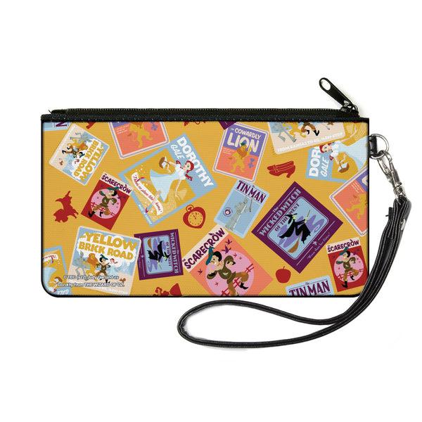 Buckle-Down Canvas Zipper Wallet - SMALL - The Wizard of Oz Vintage Picture Cards Scattered Yellow