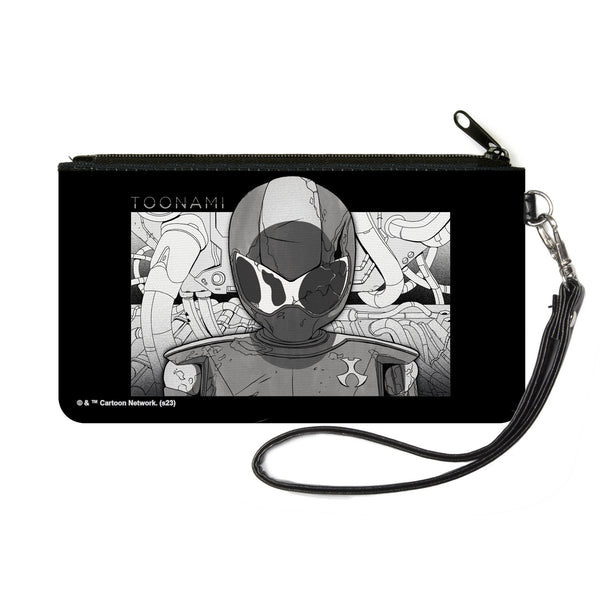 Buckle-Down Canvas Zipper Wallet - SMALL - TOONAMI Robot TOM Sketch Pose Black/Grays