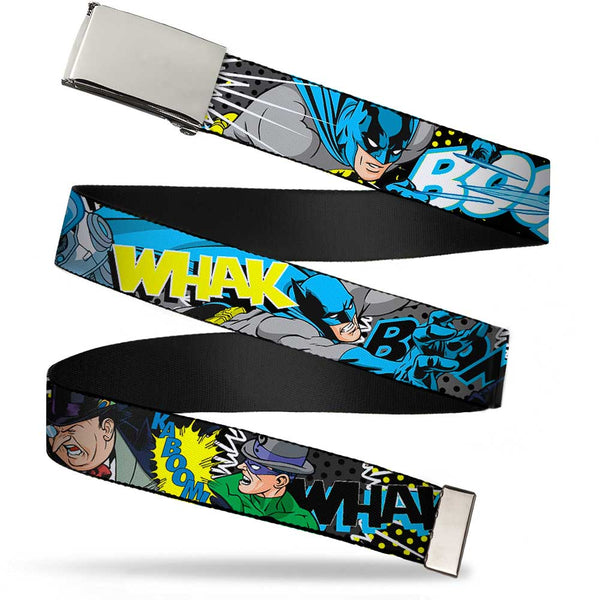 Buckle-Down Chrome Buckle Web Belt - Batman & Villains1 Webbing