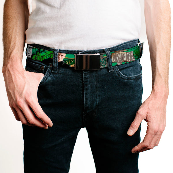 Buckle-Down Chrome Buckle Web Belt - Draco Malfo Poses DRACO MALFO SLYTHERIN Webbing