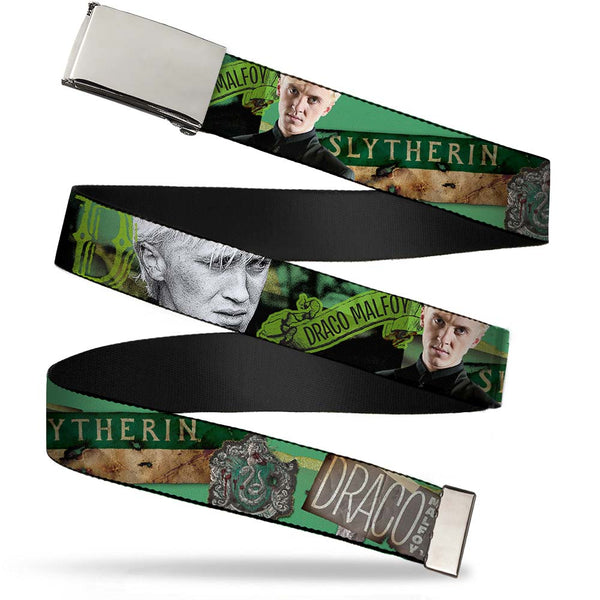 Buckle-Down Chrome Buckle Web Belt - Draco Malfo Poses DRACO MALFO SLYTHERIN Webbing