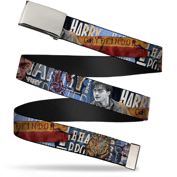 Buckle-Down Chrome Buckle Web Belt - Harry Potter Poses HARRY POTTER GRYFFINDOR Webbing
