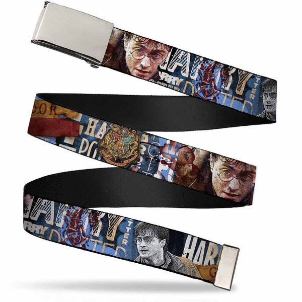 Buckle-Down Chrome Buckle Web Belt - Harry Potter Reward/Quidditch Ball Webbing