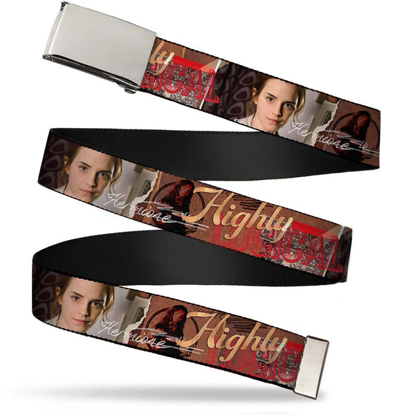 Buckle-Down Chrome Buckle Web Belt - Hermione/Highly Logical Webbing