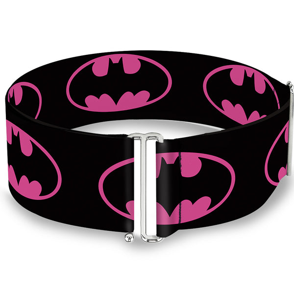 Buckle-Down Cinch Waist Belt - Batman Shield-2 Black Fuchsia