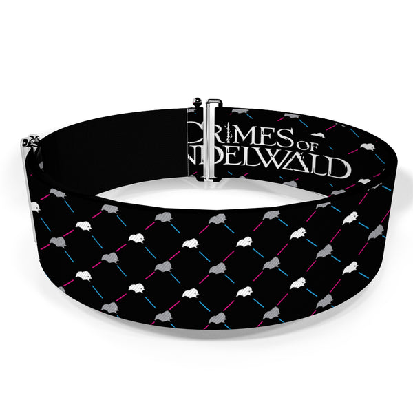 Buckle-Down Cinch Waist Belt - FANTASTIC BEASTS THE CRIMES OF GRINDELWALD Baby Niffler Monogram Black Silver Pink Blue