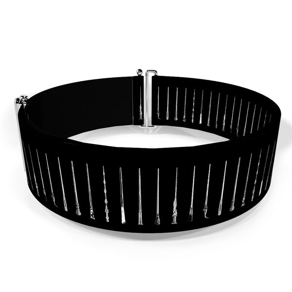 Buckle-Down Cinch Waist Belt - FANTASTIC BEASTS THE CRIMES OF GRINDELWALD 10-Wands Charcoal White